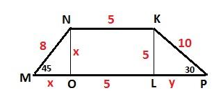 Сторона mn. MNKP трапеция MP=NK угол m 45. В трапеции MHPK M 90 градусов k 150. Трапеция MNKP угол m 90. В трапеции МНКР угольм.